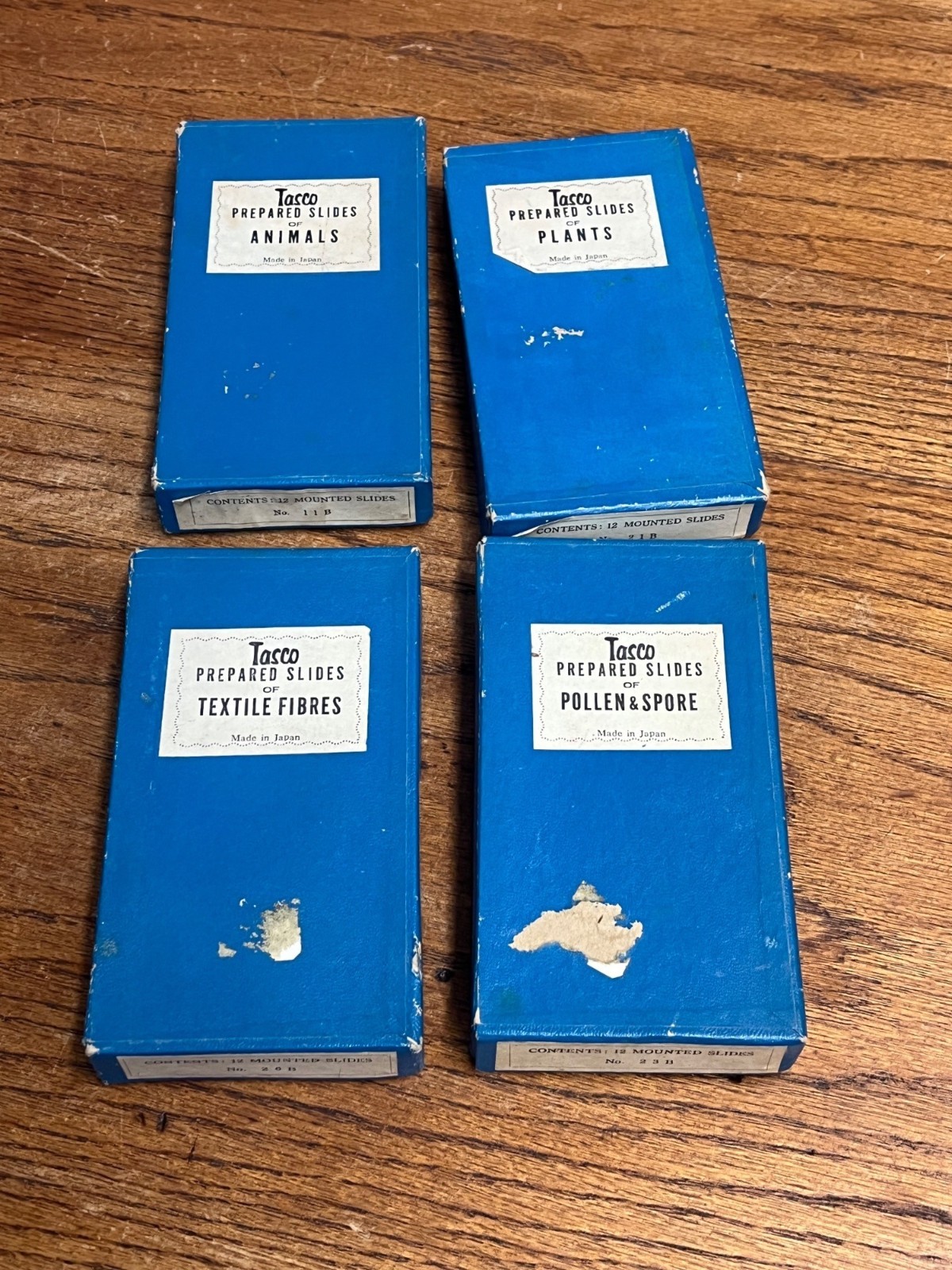 Vintage Tasco Microscope Slides Scientific Homeschool Lot Animals Plants Fibres