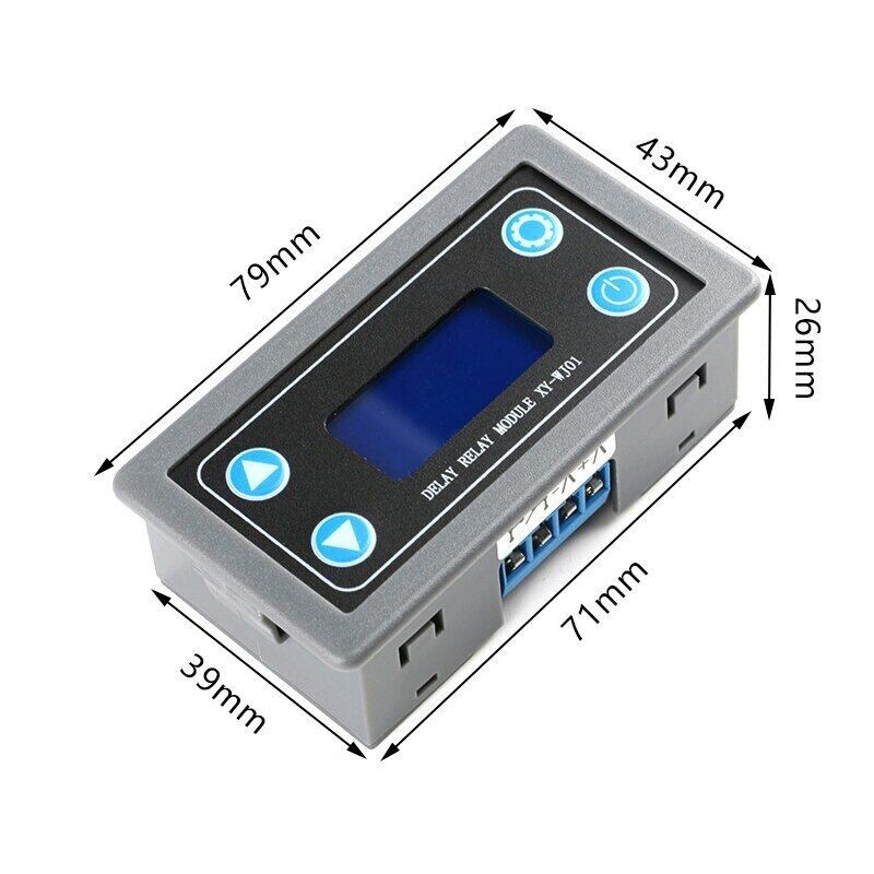 Digital Time Delay Relay Module Control Switch Timing Trigger DC 12V LCD