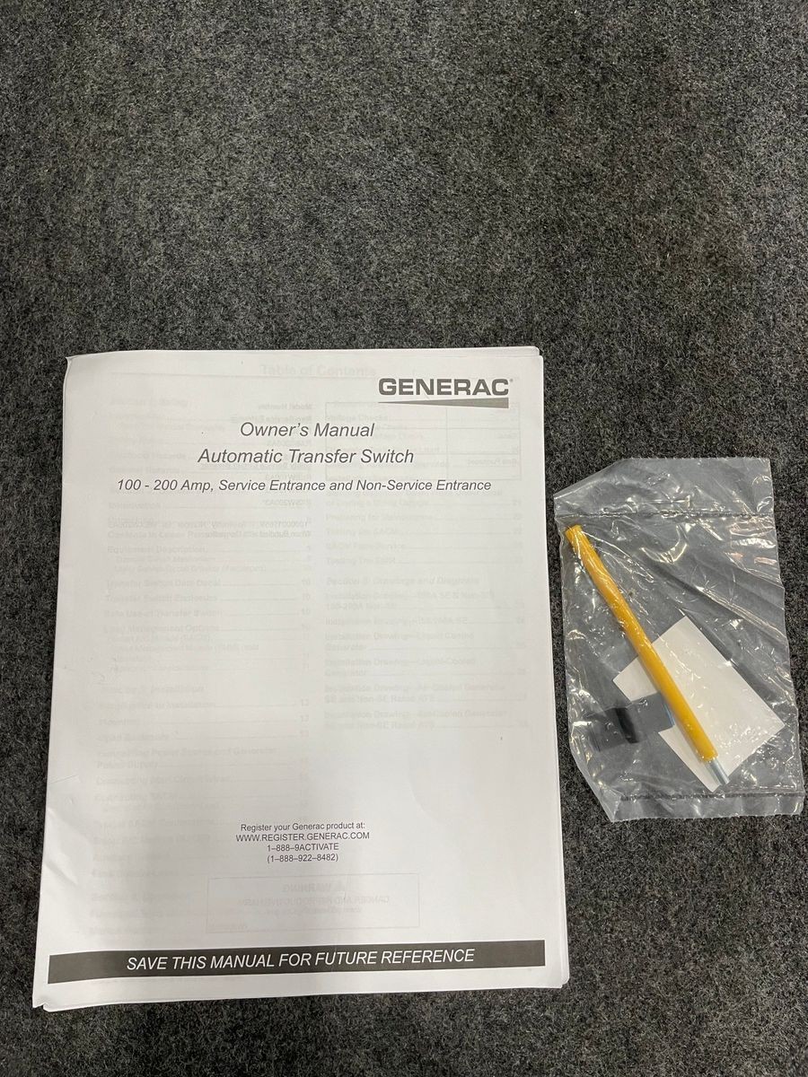 GENERAC RXSW200A3 Smart Transfer Switch 200A, 120/240V, 60Hz*