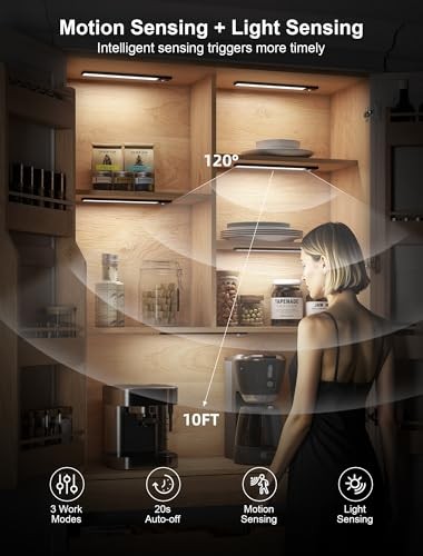 12inch Rechargeable Under Cabinet Lighting,56 LED -3 Color& 7 3PACK-12INCH