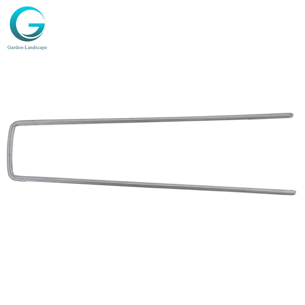 500 Pack U-Pin Garden Stakes Galvanized Landscape Sod Staples 11 Gauge 6 Inch