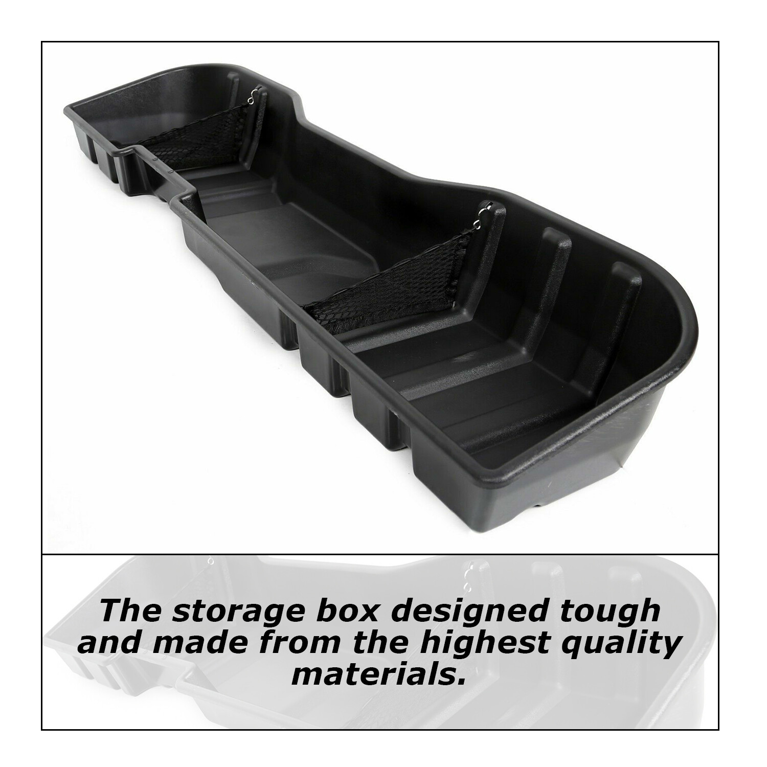 Black Underseat Storage Box for 07-18 Chevy Silverado 07-19 GMC Sierra CREW CAB