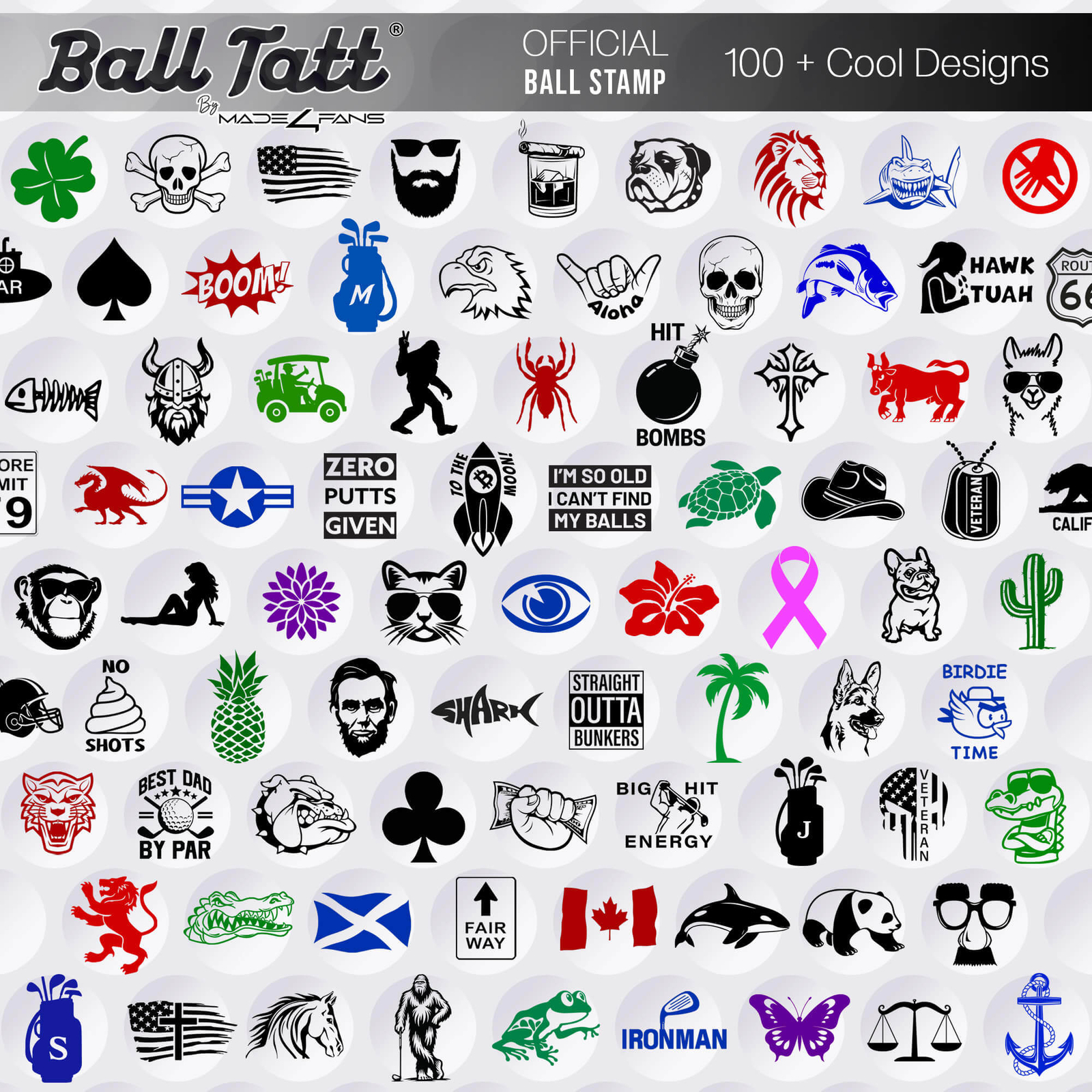 Ball Tatt - Golf Ball Stamp Marker Quick-Dry Self-Inking Ball Stamper (Sasquatch