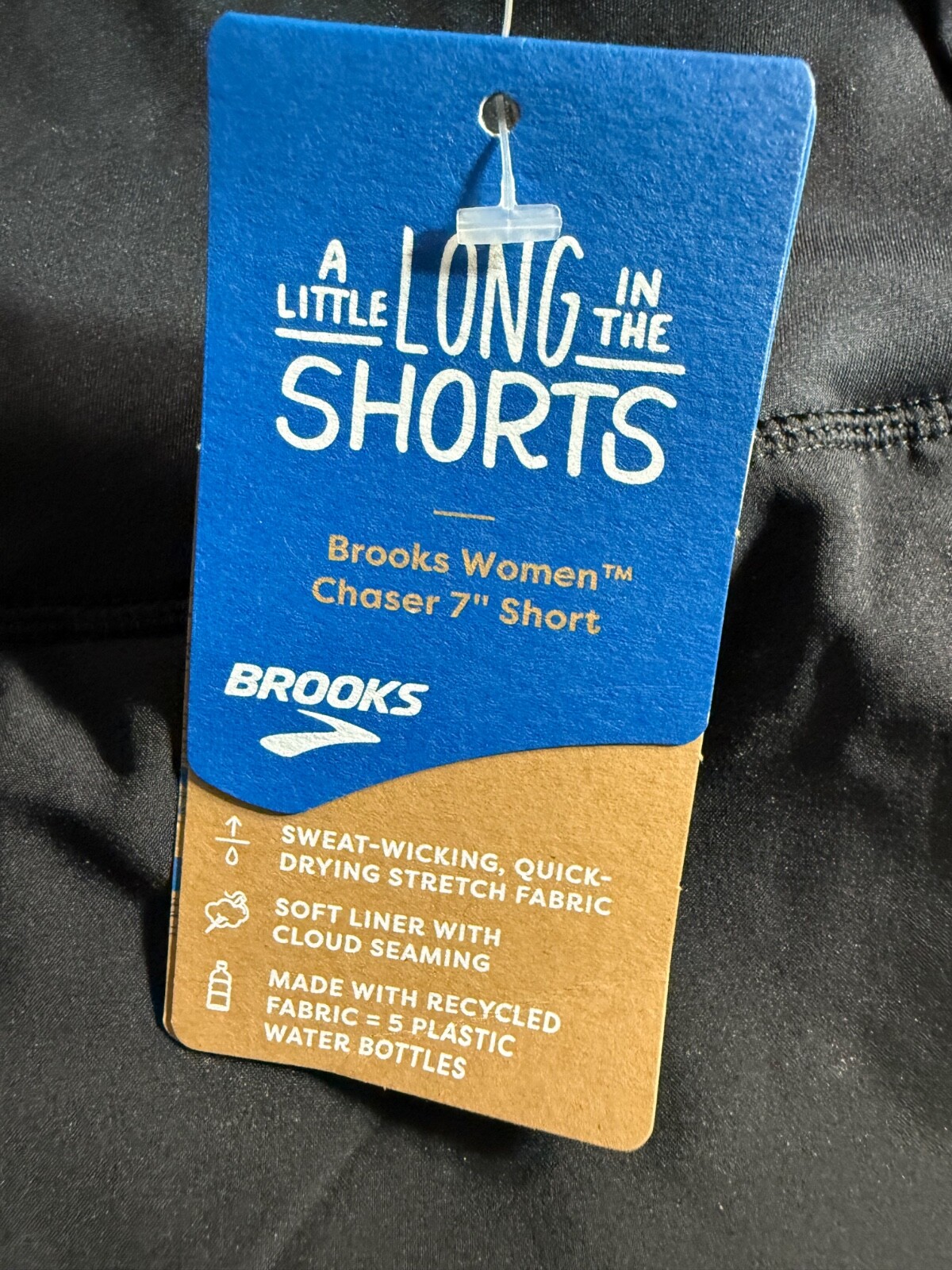 Brooks Womens Chaser 7" Short Running Black Lined Size MED 221466 New!