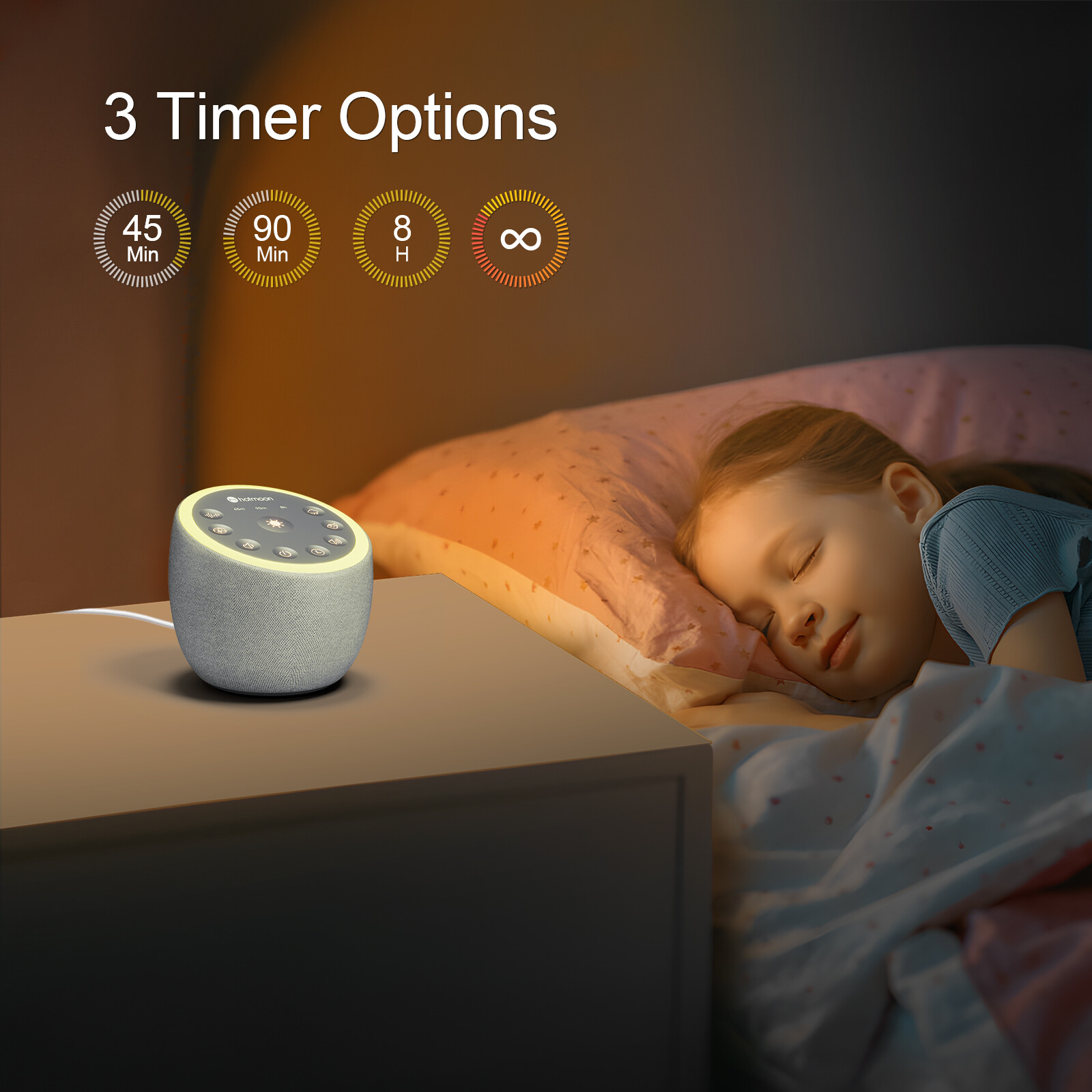 White Noise Sound Machine with 40 Sounds Therapy Rain Fan for Yoga Sleeping Aid