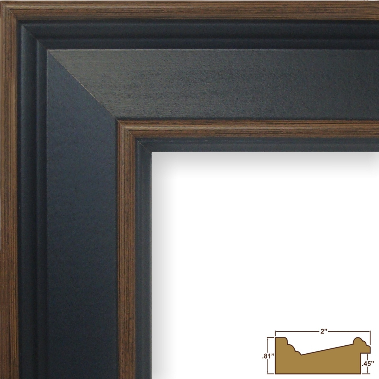 Craig Frames 2" Wide Country Estate Blue Hardwood Picture Frames & Poster Frames