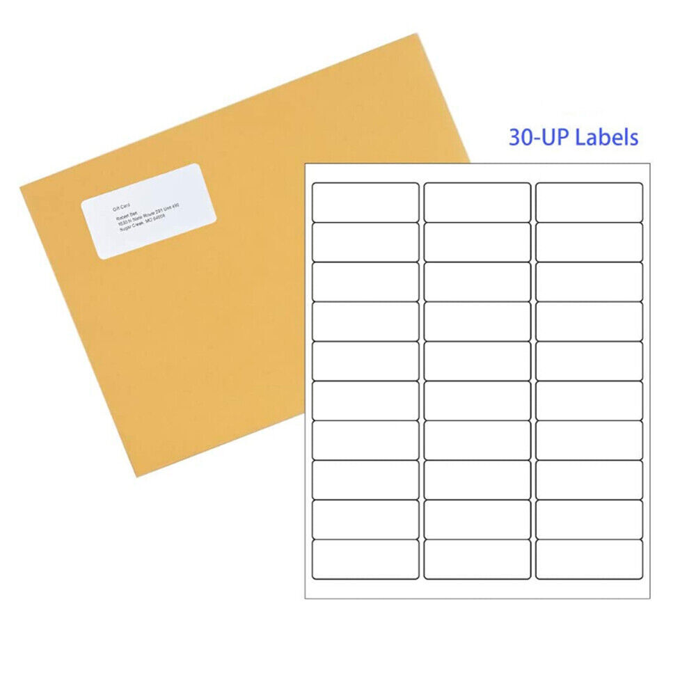 1" x 2 5/8" Address Mailing Labels Sheet FBA SKU Labels 30/sheet 30 UP Adhesive