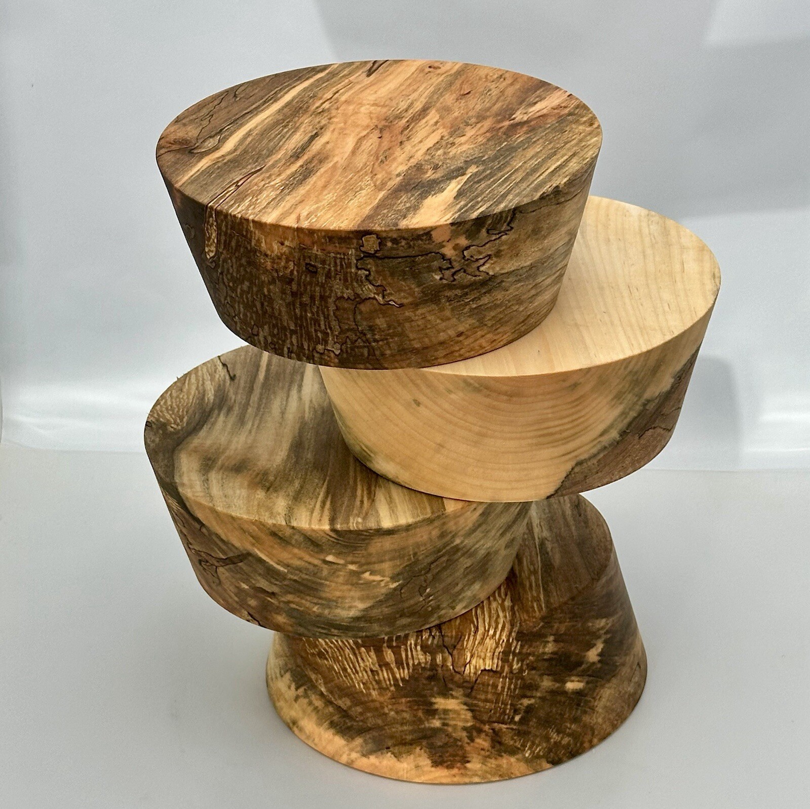SPALTED MAPLE BOWL BLANKS, 10"X3.5" BULK LISTING, WOOD LATHE TURNING STOCK
