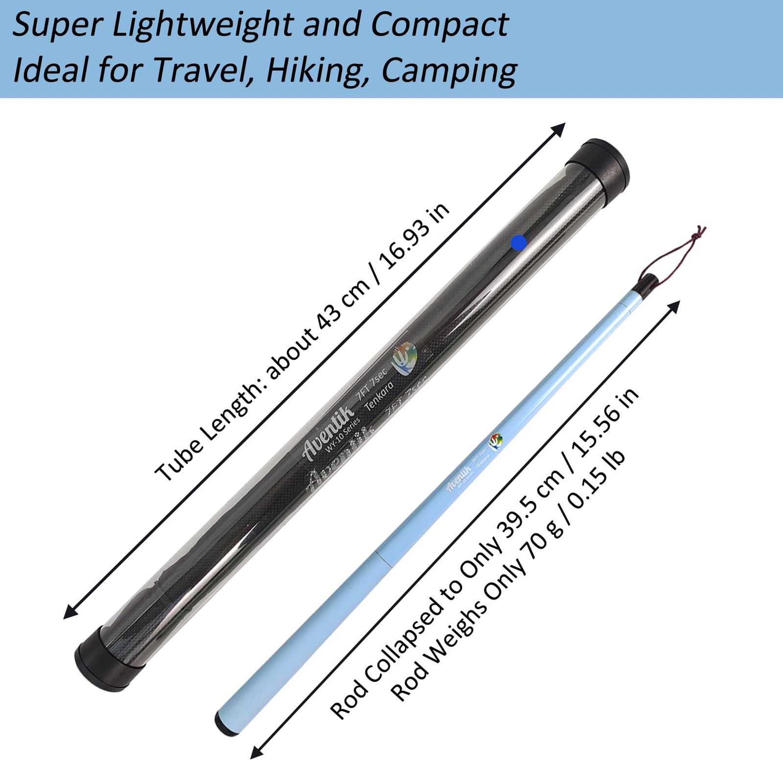 Freshstart Tenkara Rod in 7Ft/8Ft, Complete Beginner Tenkara Rod Kit, 24T Carbon