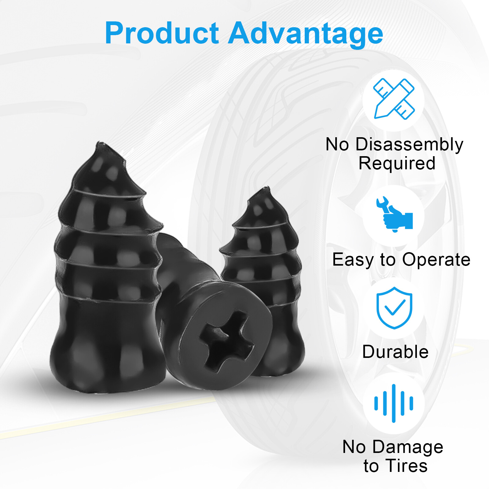 100Pcs Tire Repair Rubber Nails Tyre Puncture Repair Screws Kit with Screwdriver