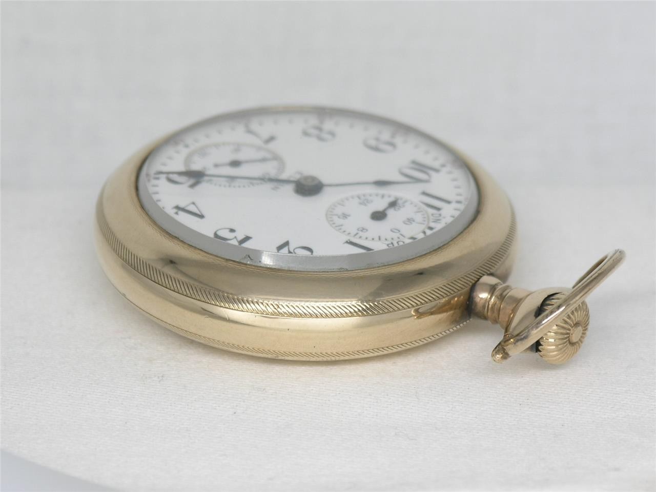 RARE 19 JEWEL 18S BW RAYMOND GR. WIND INDICATOR POCKET WATCH, SERVICED!