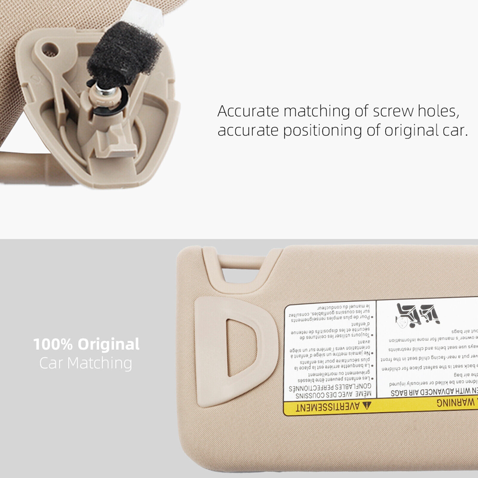 Left Driver Side Beige Sun Visor w/ Light For Nissan Altima 2013-2018 964013TA2A