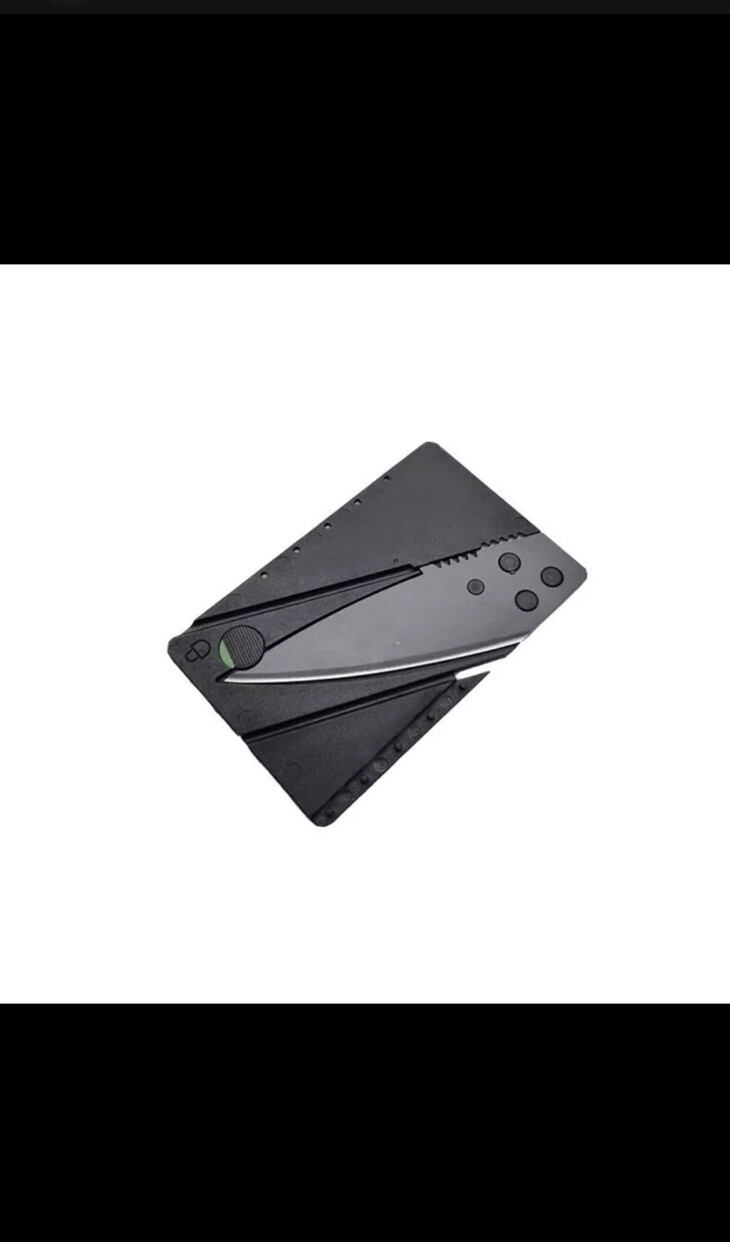 Folding Thin Cardsharp Knife Black Razor Sharp Wallet Credit Card Survival Tool