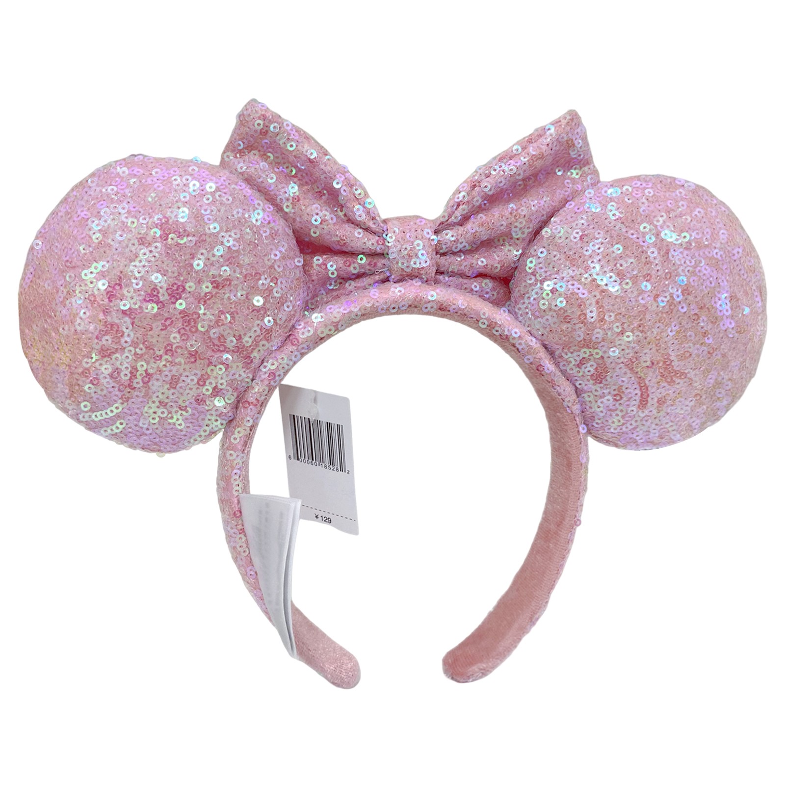 Disney- Parks Pink Sequin Aurora Minnie Mickey Mouse Ear Bow Disneyland Headband