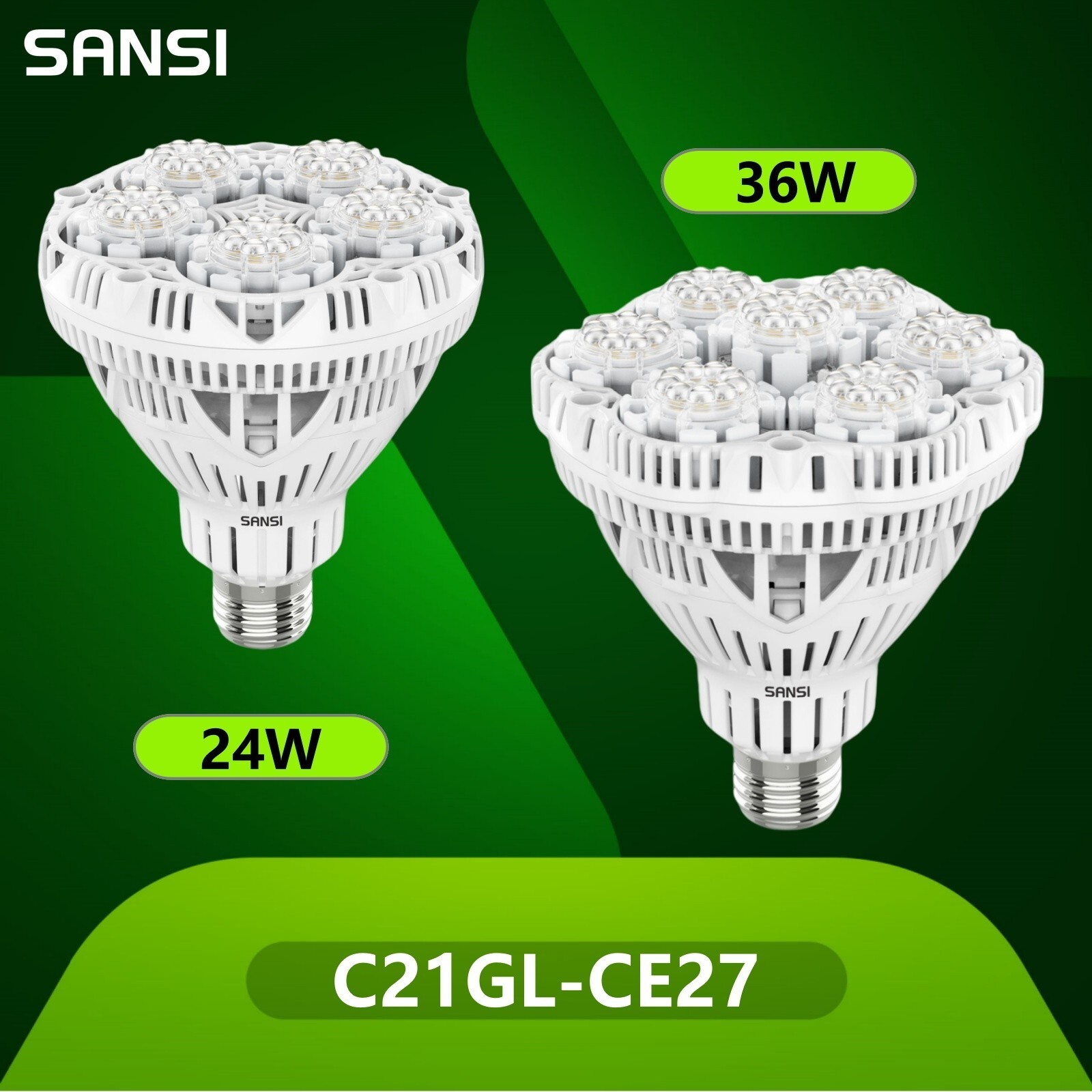 SANSI Grow Light Bulb 300W/400W Full Spectrum Indoor Plant Veg Bloom Seeding E26