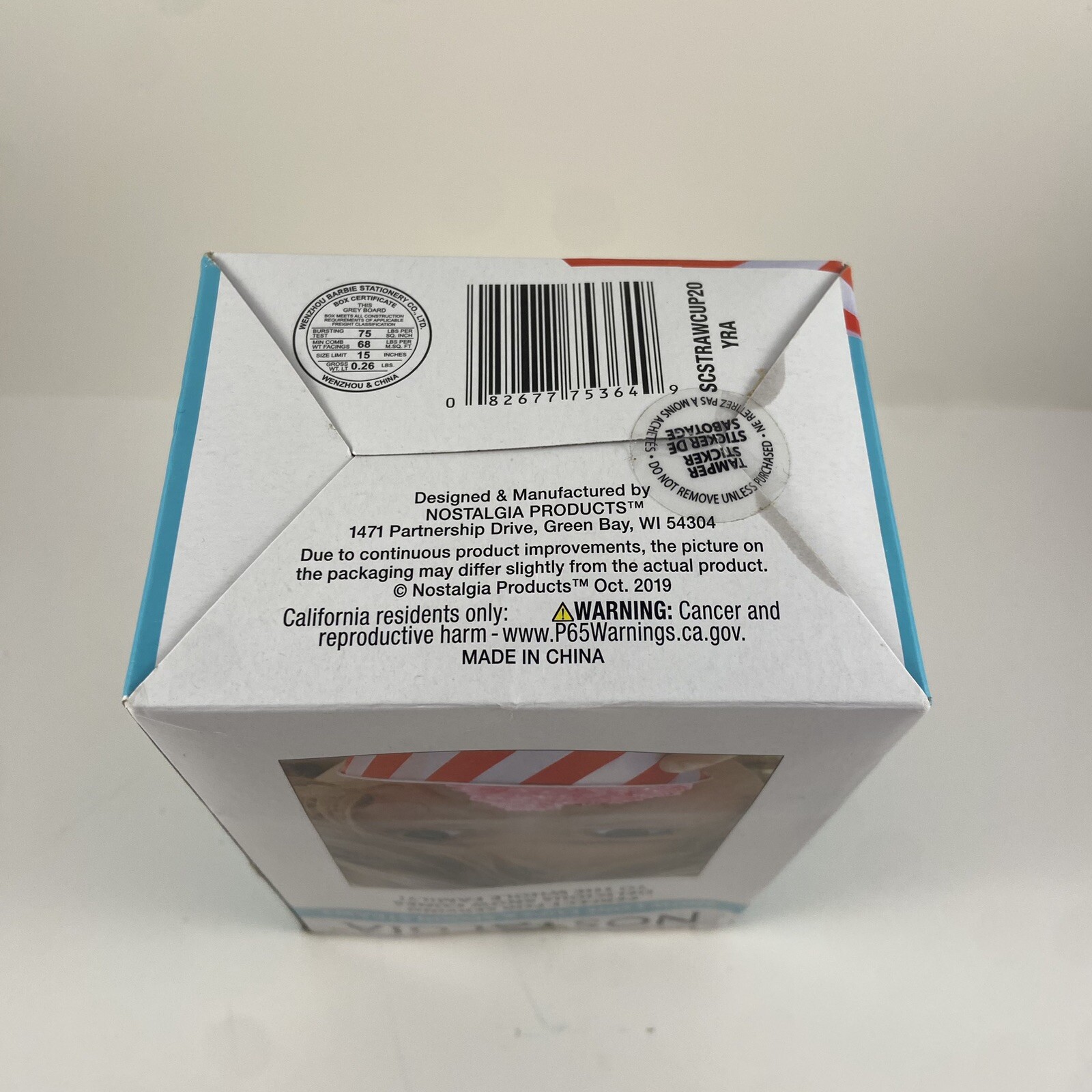 Nostalgia Snow Cone Cup & Spoon Straw Kit, 20 Ct, Red Stripe