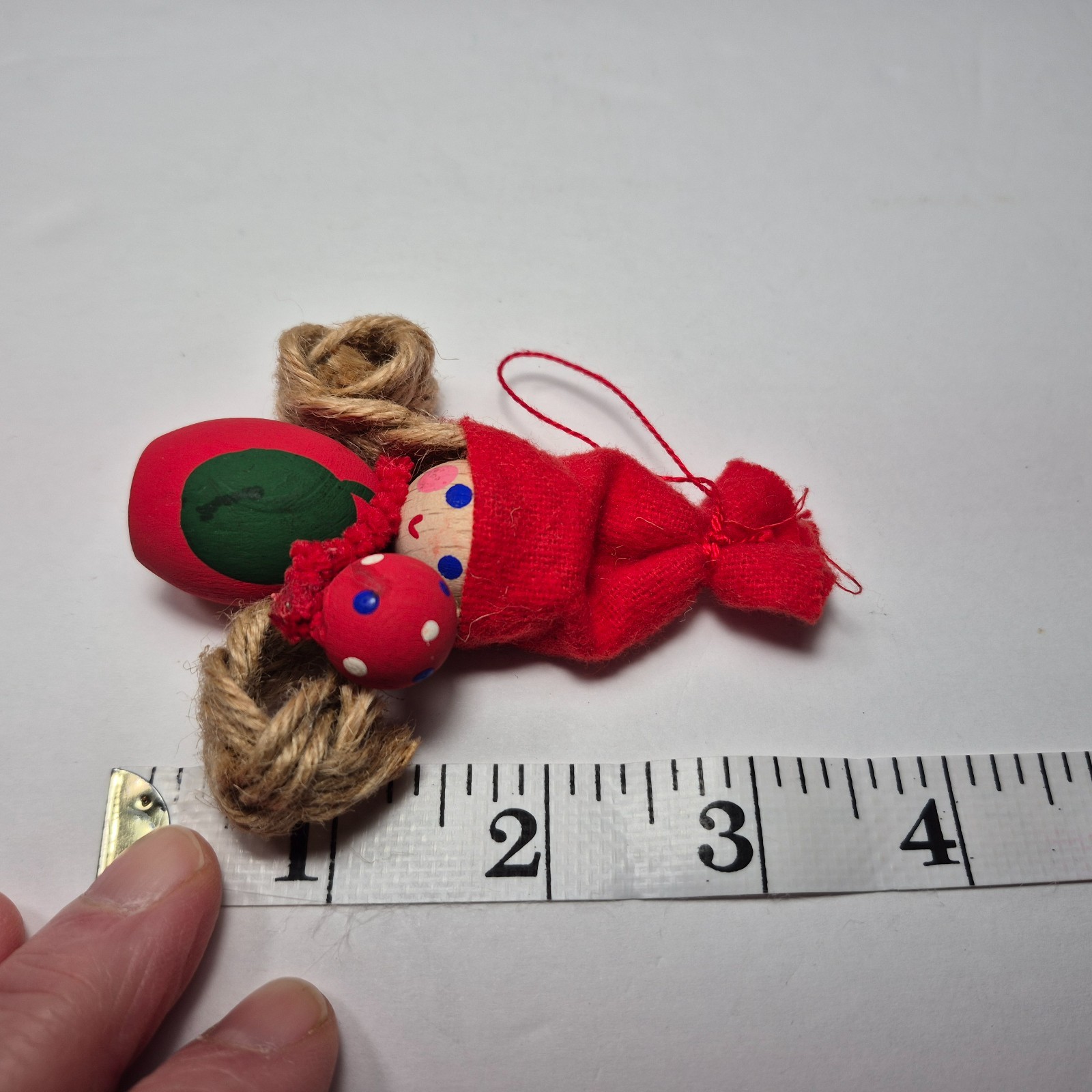 Holboll Denmark Folk Art Wood Female Gnome Christmas 3.5" Figurine