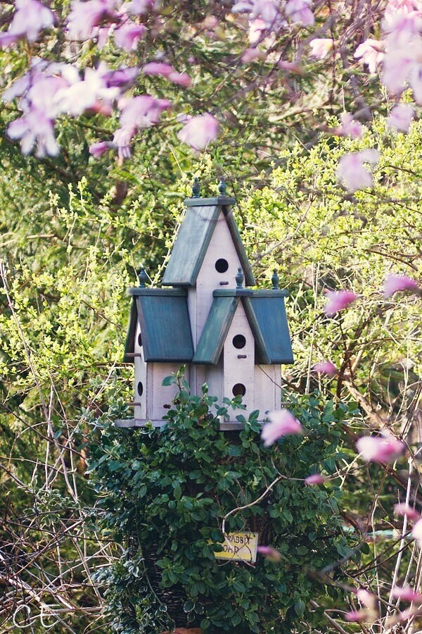 Large Red Manor Birdhouse Weathered Country Cottage Indoor Outdoor Distressed