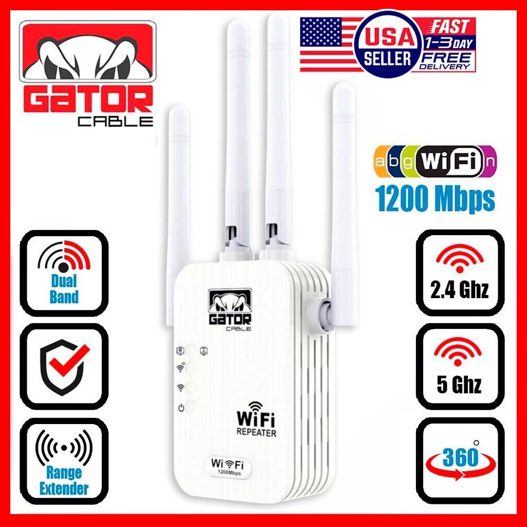 WiFi Range Extender Repeater Wireless Amplifier Router Signal Booster 1200Mbps