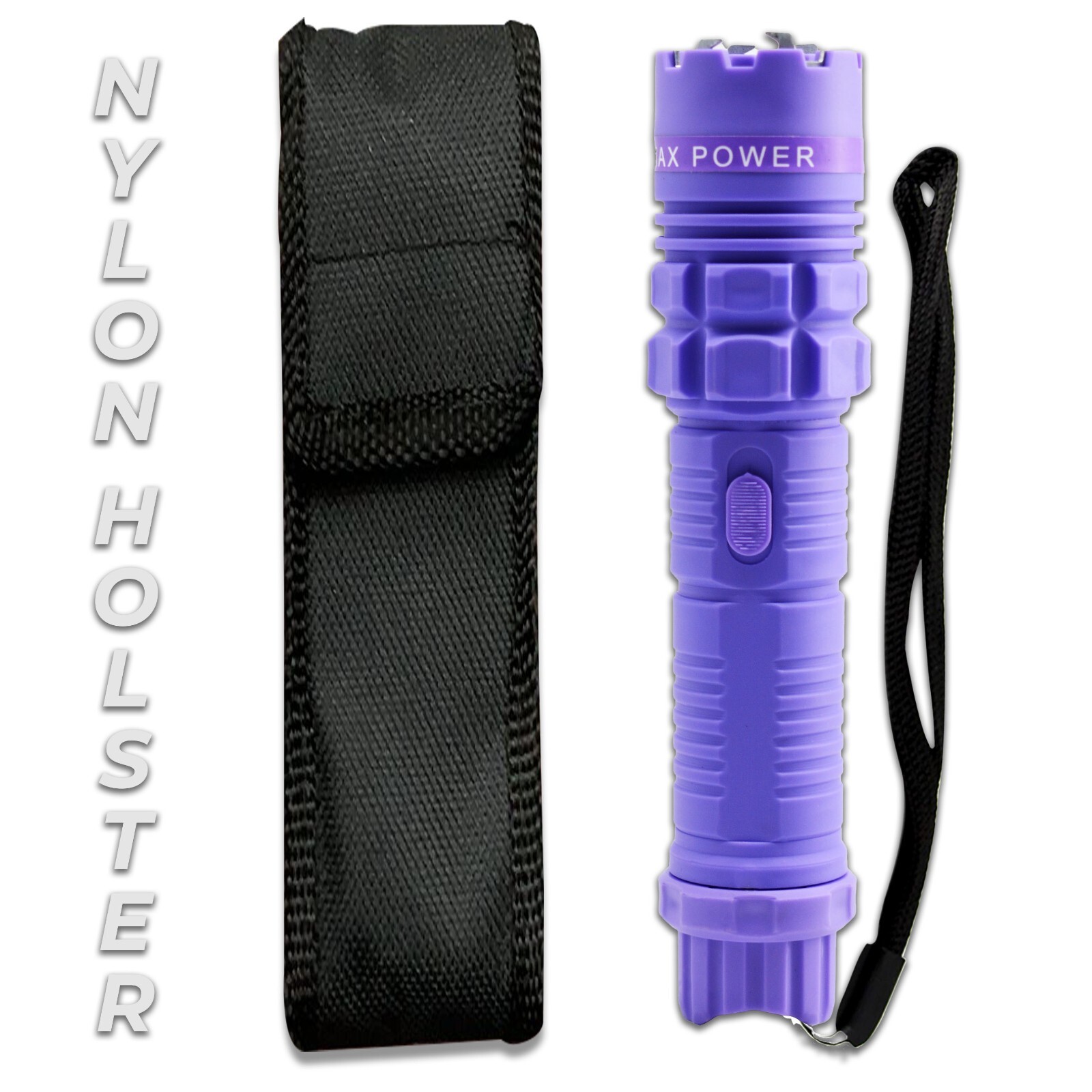 High Voltage Stun Gun for Self Defense with LED Flashlight, Purple