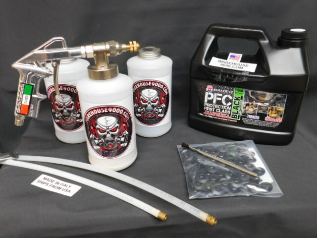 Gallon Black PFC Pro Undercoat Spray Gun, 3 White Qts., 2 wands, Made in ITALY