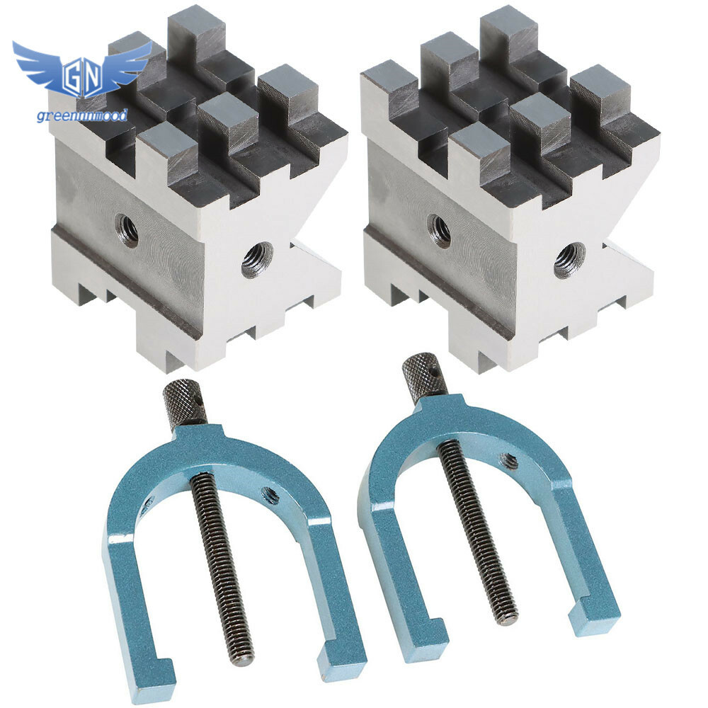 Multi-Use 2-3/8" x 2-3/4" x 2" V-Block and Clamp Set Hardened Steel Precision