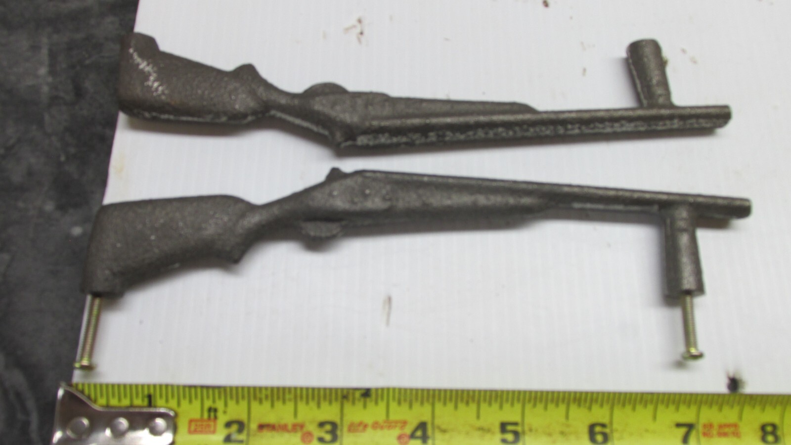 2 Cast Iron Gun Rifle Hood Fender Ornament Auto Truck Cycle Rat Rod