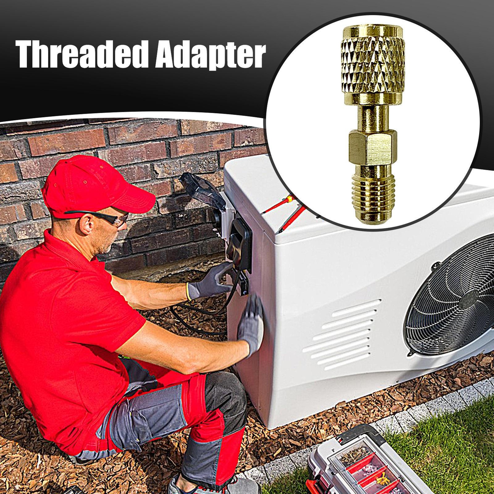 HVAC R32 Reverse Thread 1/4” Female And Male Adapter For A2L R454B/R32 Tanks