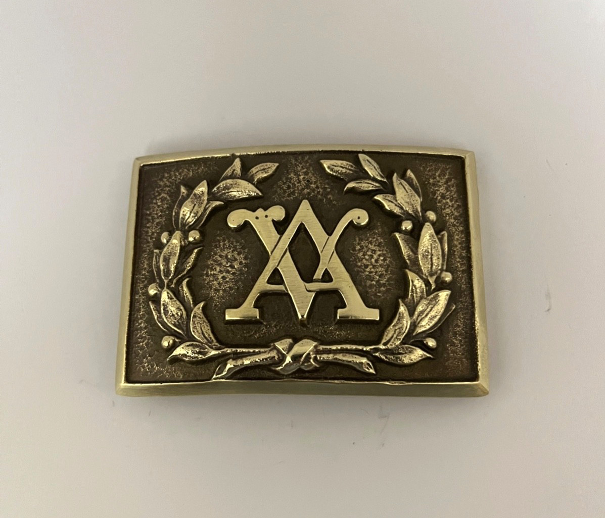 Virginia Belt Plate Script VA. 1861-1865 Reproduction Solid Brass Modern Back