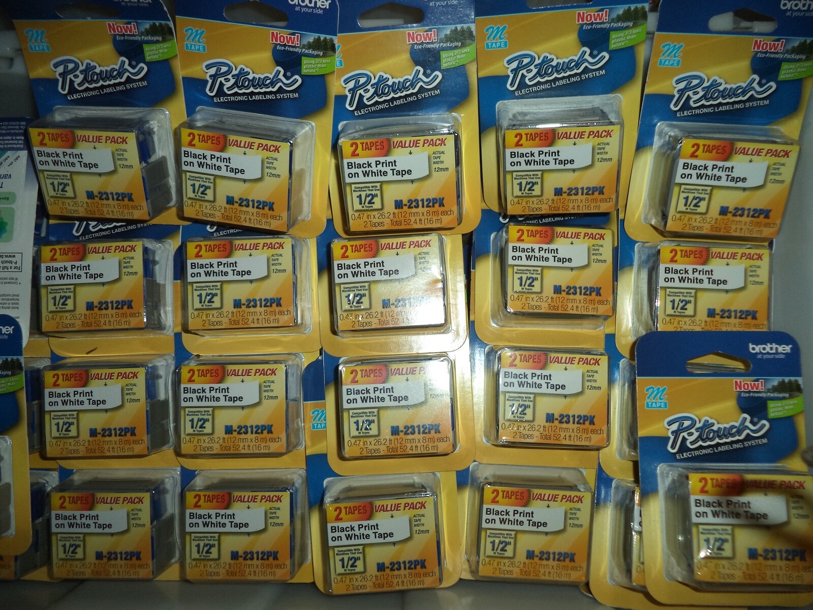 2  🛑 GENUINE BROTHER  M231 P-Touch Label Tape Ptouch 1/2" M-231 M-231 2 pack 👍