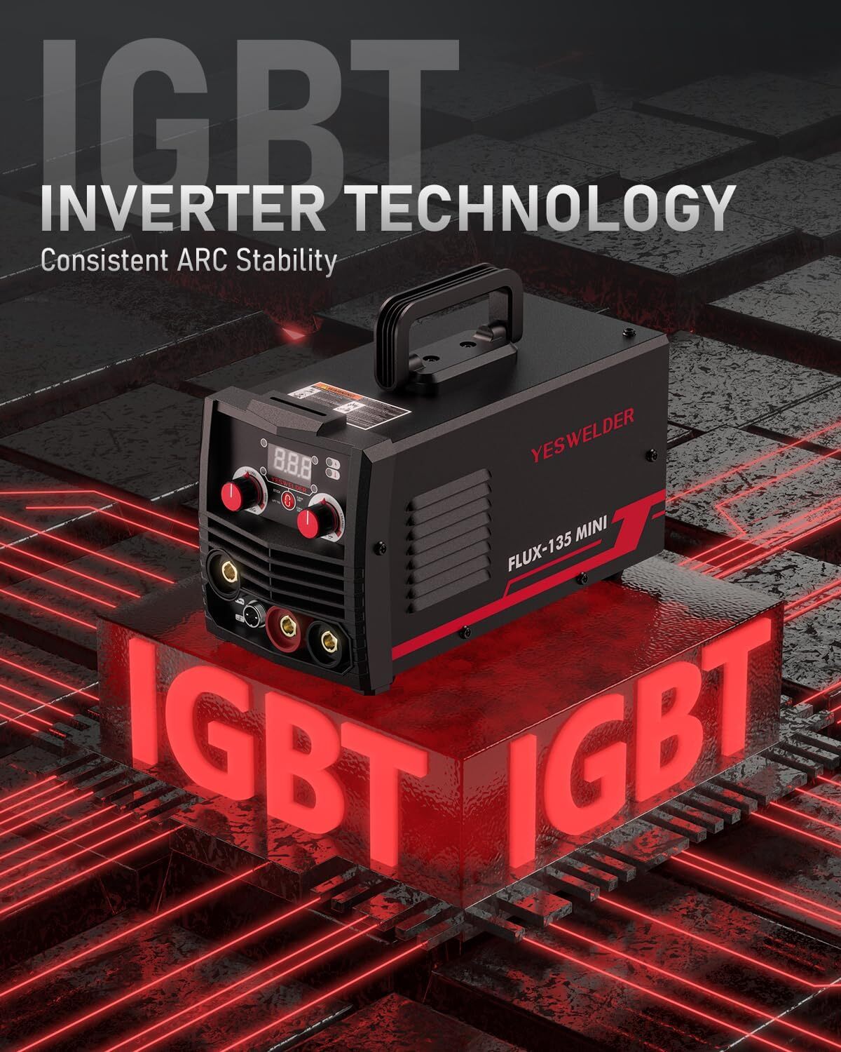 135Amp MIG Welder,110V Flux MIG/Lift TIG/Stick 3-in-1 Welding Machine