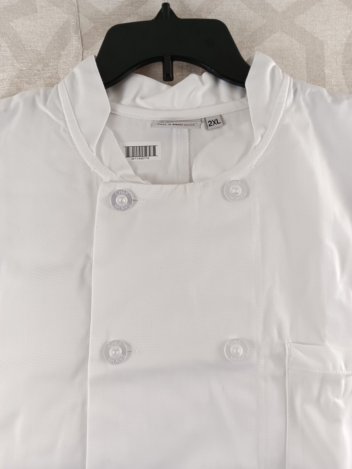 Chef Works Coat Mens 2XL XXL White Long Sleeves