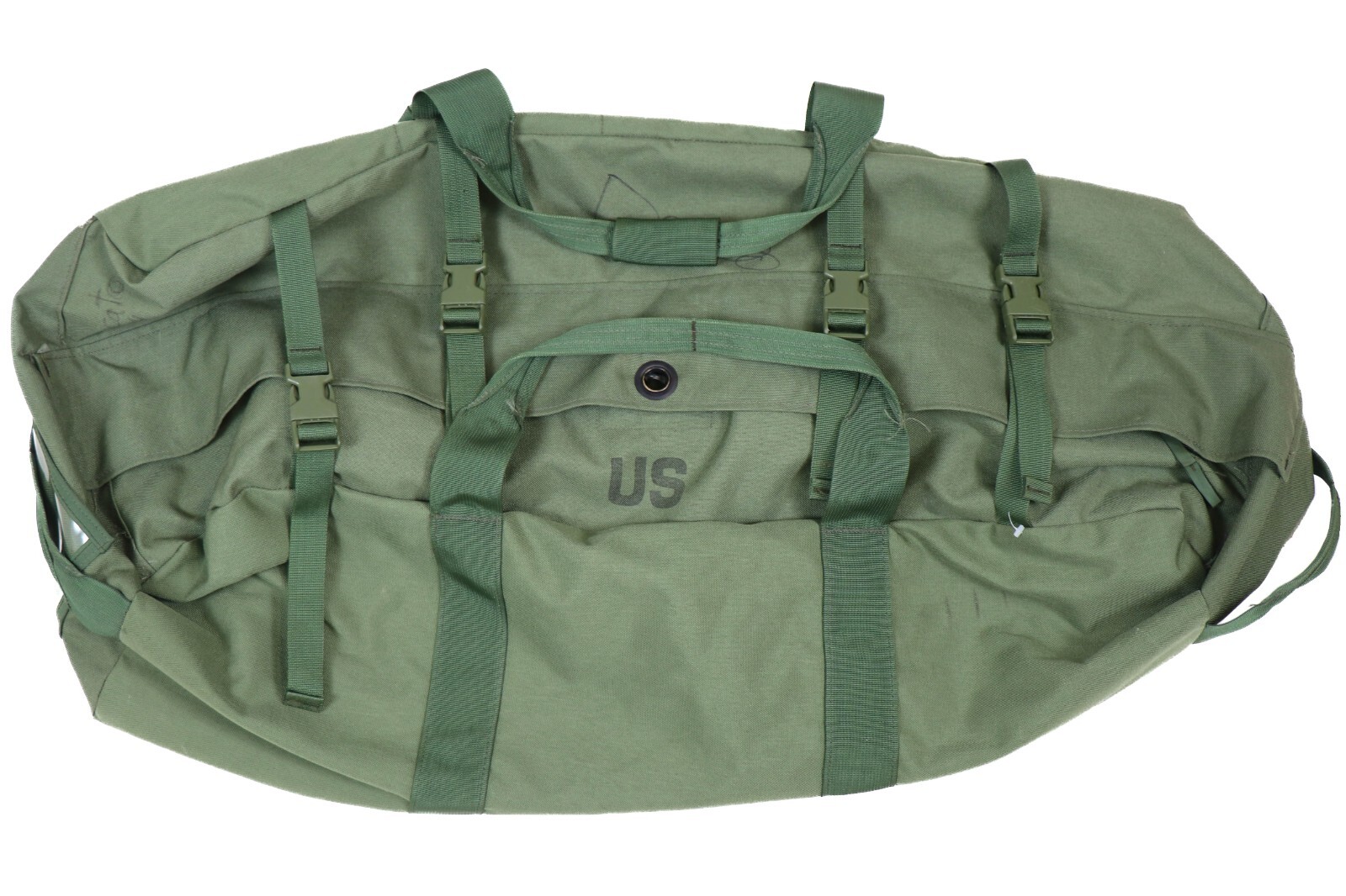 DAMAGED Improved Military Sea Bag US Army Duffle Deployment Pack Green Side Zip