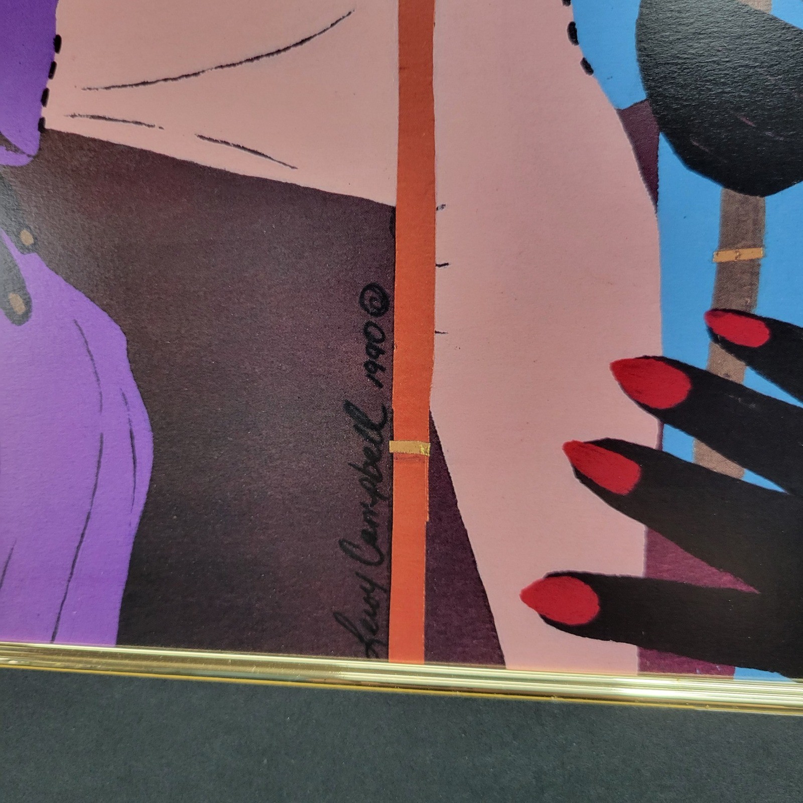 Leo Campbell "Bop" Jazz Band Musicians Art Print 1990 Foam Mounted 30" x 26"