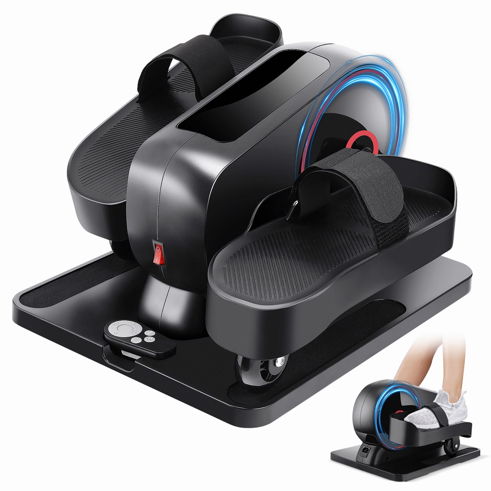 Under Desk Elliptical Ellipse Leg Exerciser with Display Monitor &Remote Control