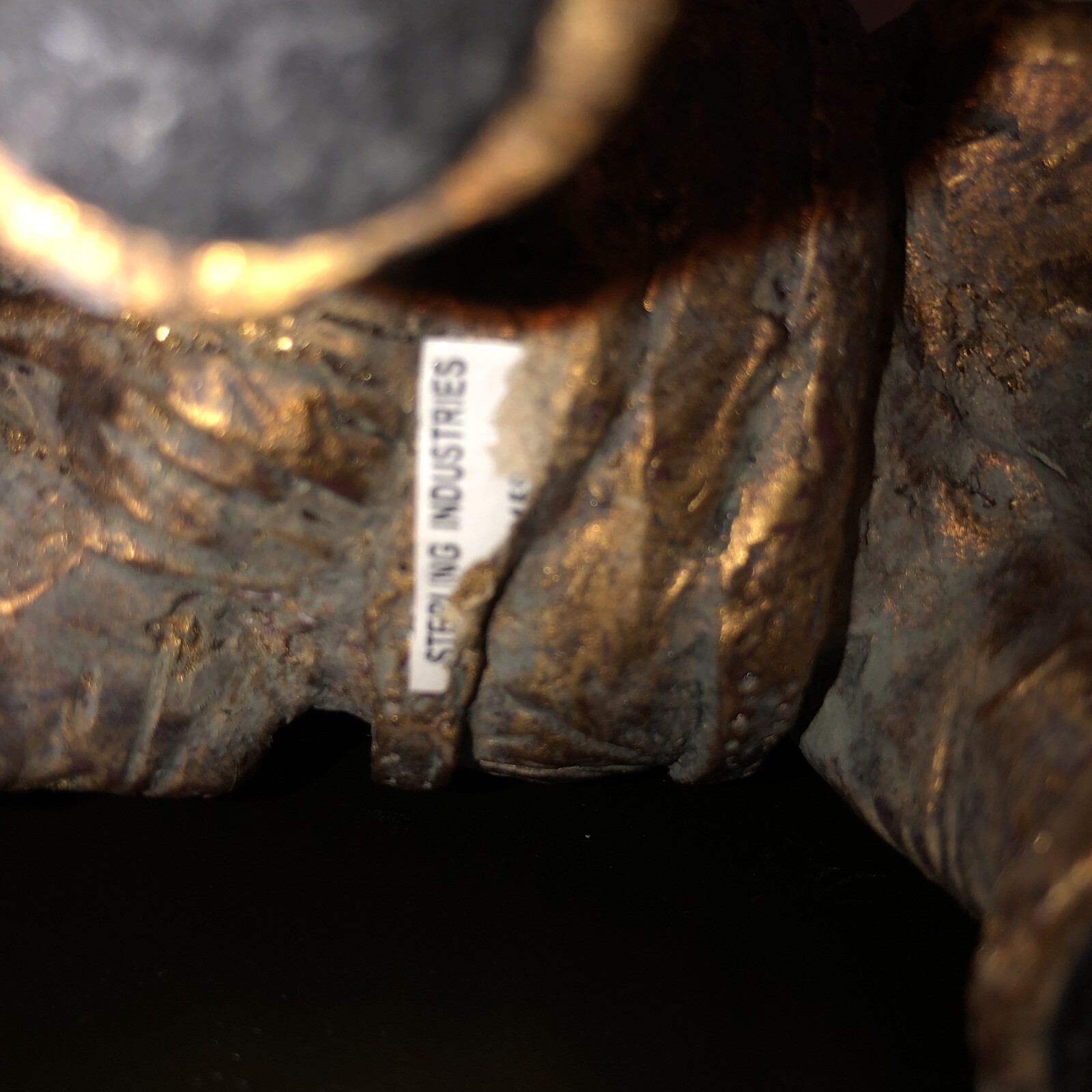 Bronze Style Resin Elephant Riding Monkey Mantle Quartz (Clock not working) 6"