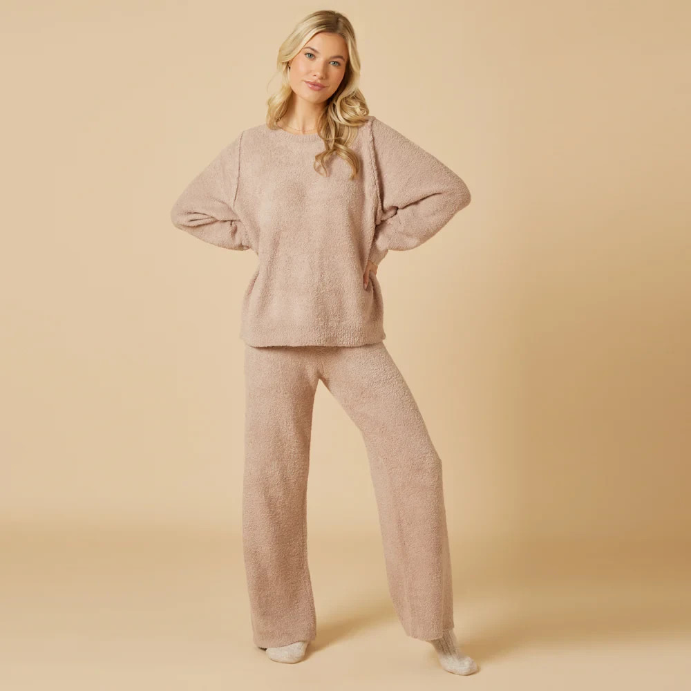 Softies Solid Marshmallow Reverse Seam Crew Neck Lounge Set -CHOOSE SIZE / COLOR