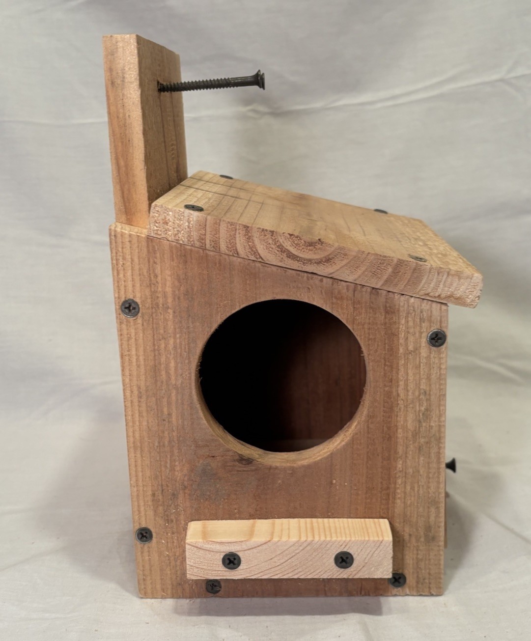 Solid Cedar Backyard Squirrel House Nesting Box - Fully Installed Wood Wildlife