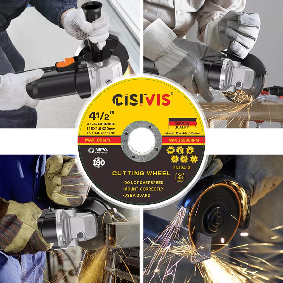 50X Cut Off Wheels 4-1/2" Metal & Stainless Steel Angle Grinder Cutting Disc