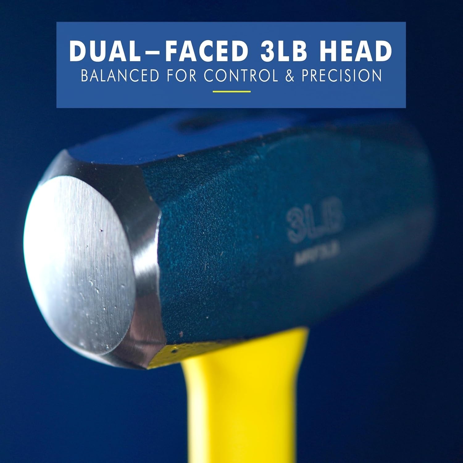 Durable 3lb Forged Steel Drilling Hammer - Professional Grade with Comfort Grip