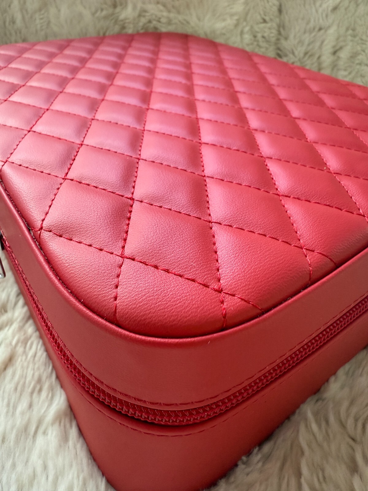 Harlembling Leather Travel Jewelry Box Case - Red