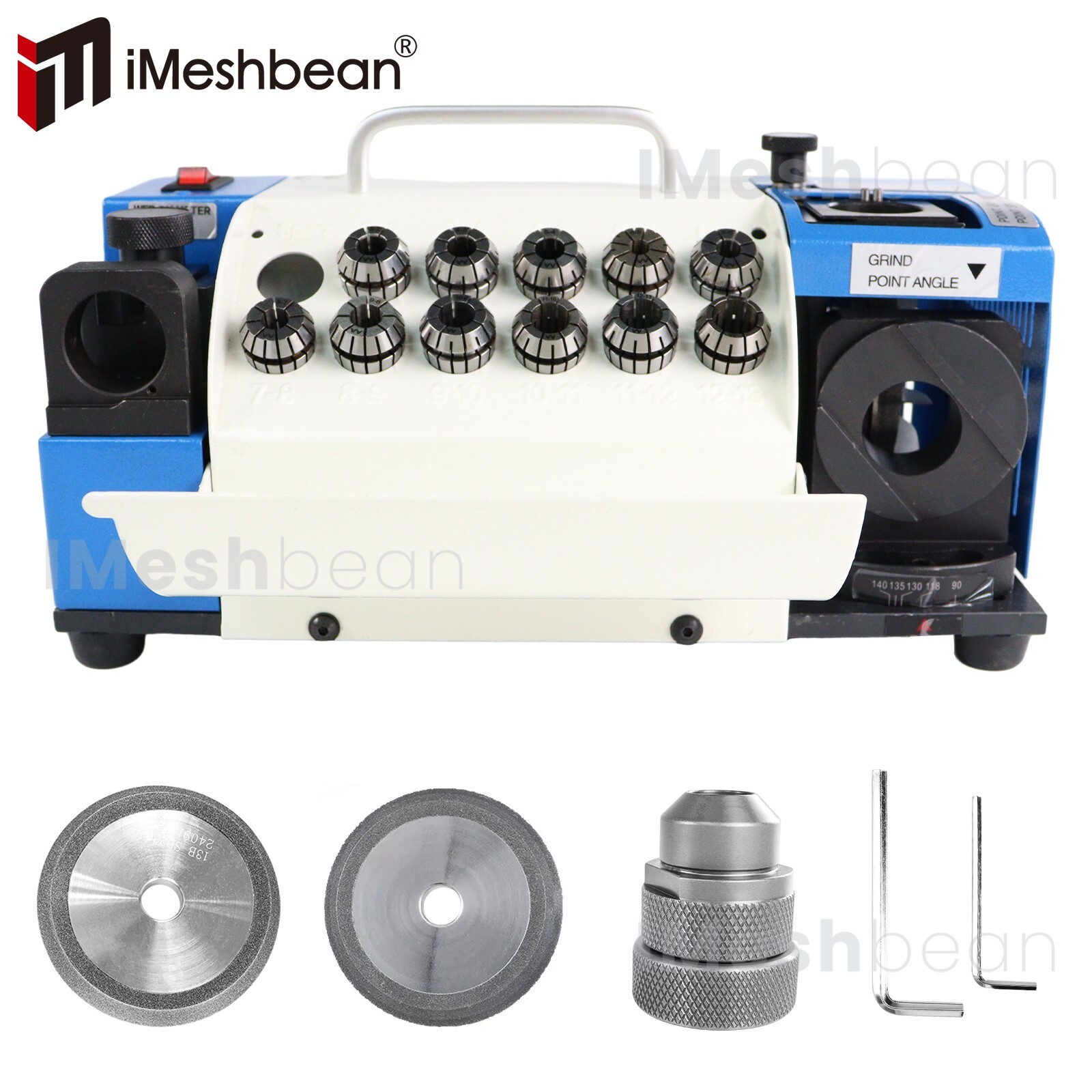 3-13/20mm Drill Bits Sharpener Bits Grinder Sharpener w/11 or 18 Collets 2 Wheel