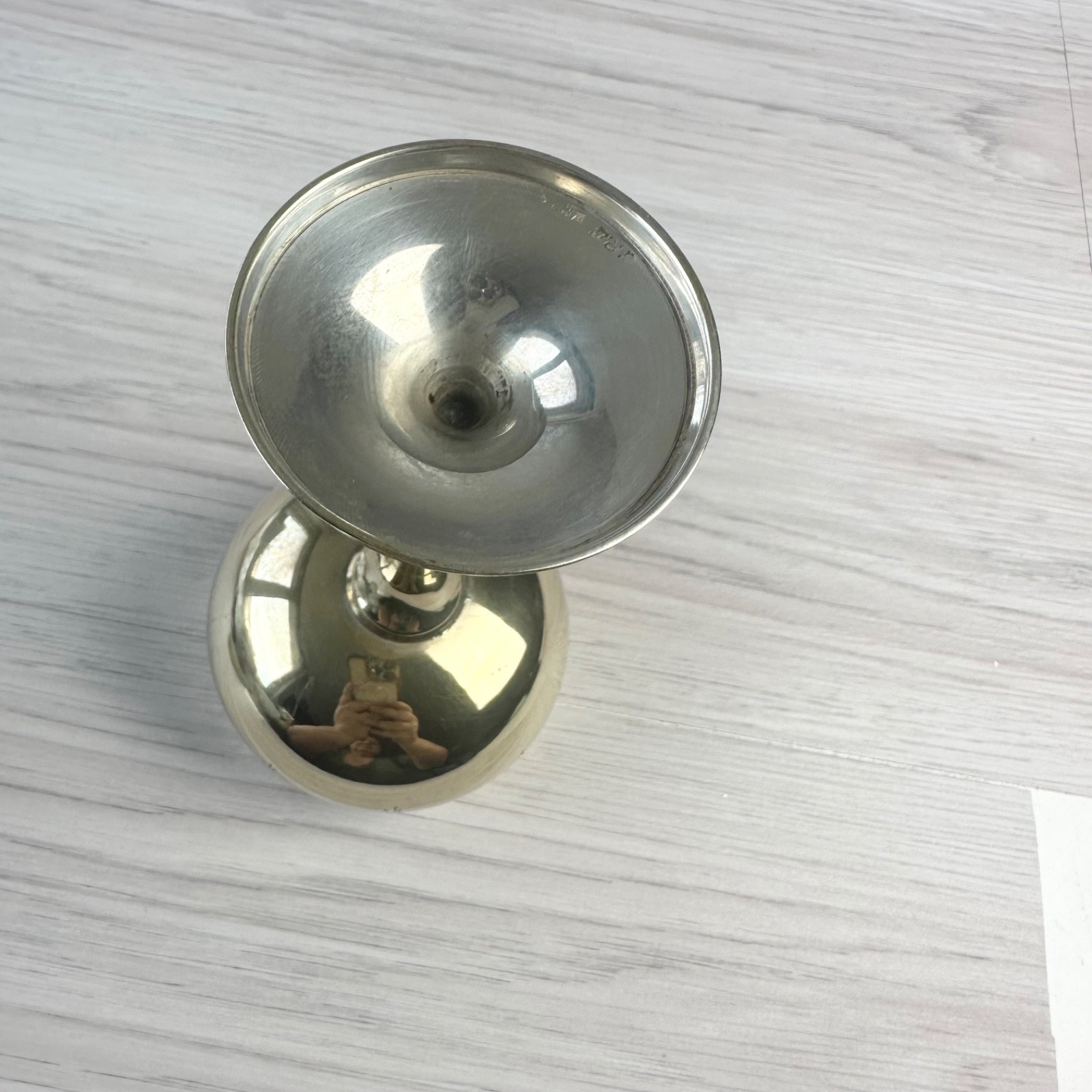 Vintage Silver Plate Engraved Wine Goblet Collectable Retro Decor Cup