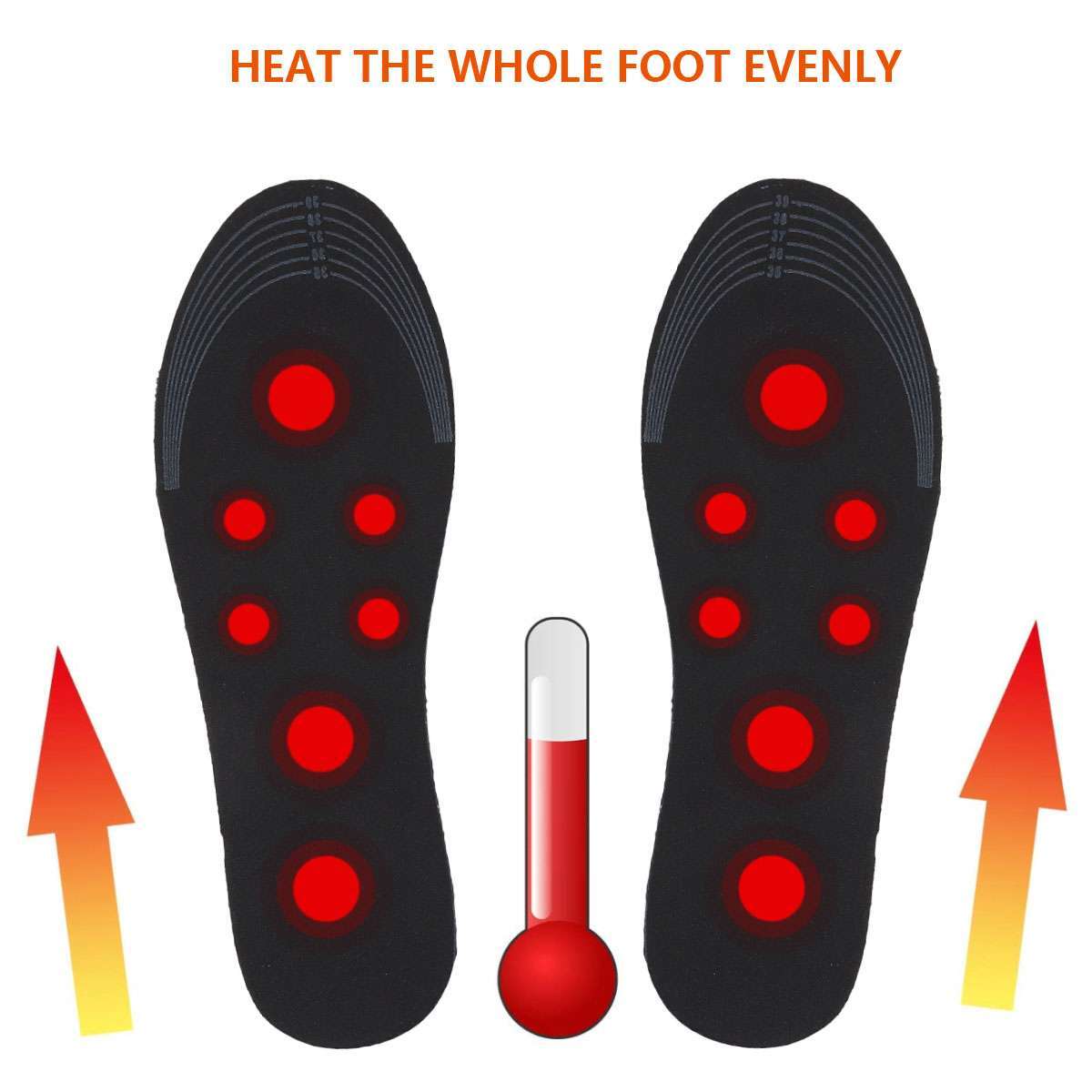 USB Electric Heated Shoe Insoles Warm Socks Feet Heater Foot Winter Warmer Pads