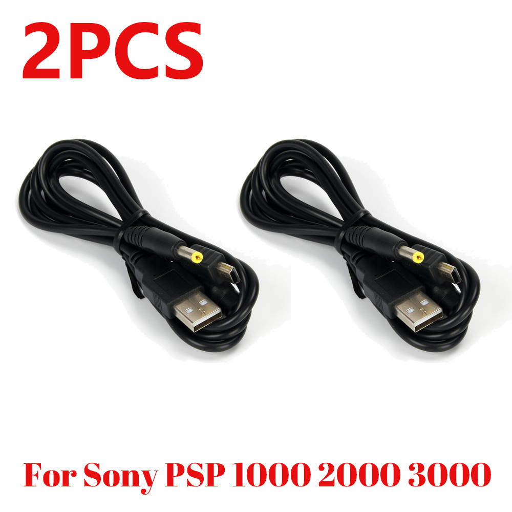 2Pcs 2 IN1 USB DC Power Charger Data Transfer Cable For Sony PSP 1000 2000 3000