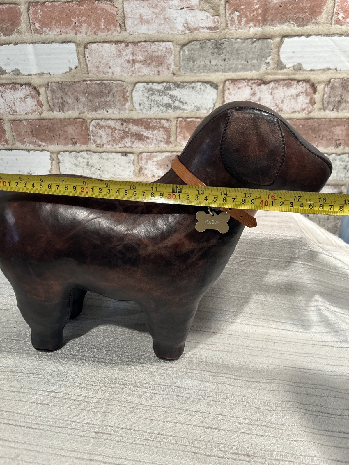Vintage DIMITRI OMERSA Leather Dog Abercrombie Fitch Footstool Ottoman
