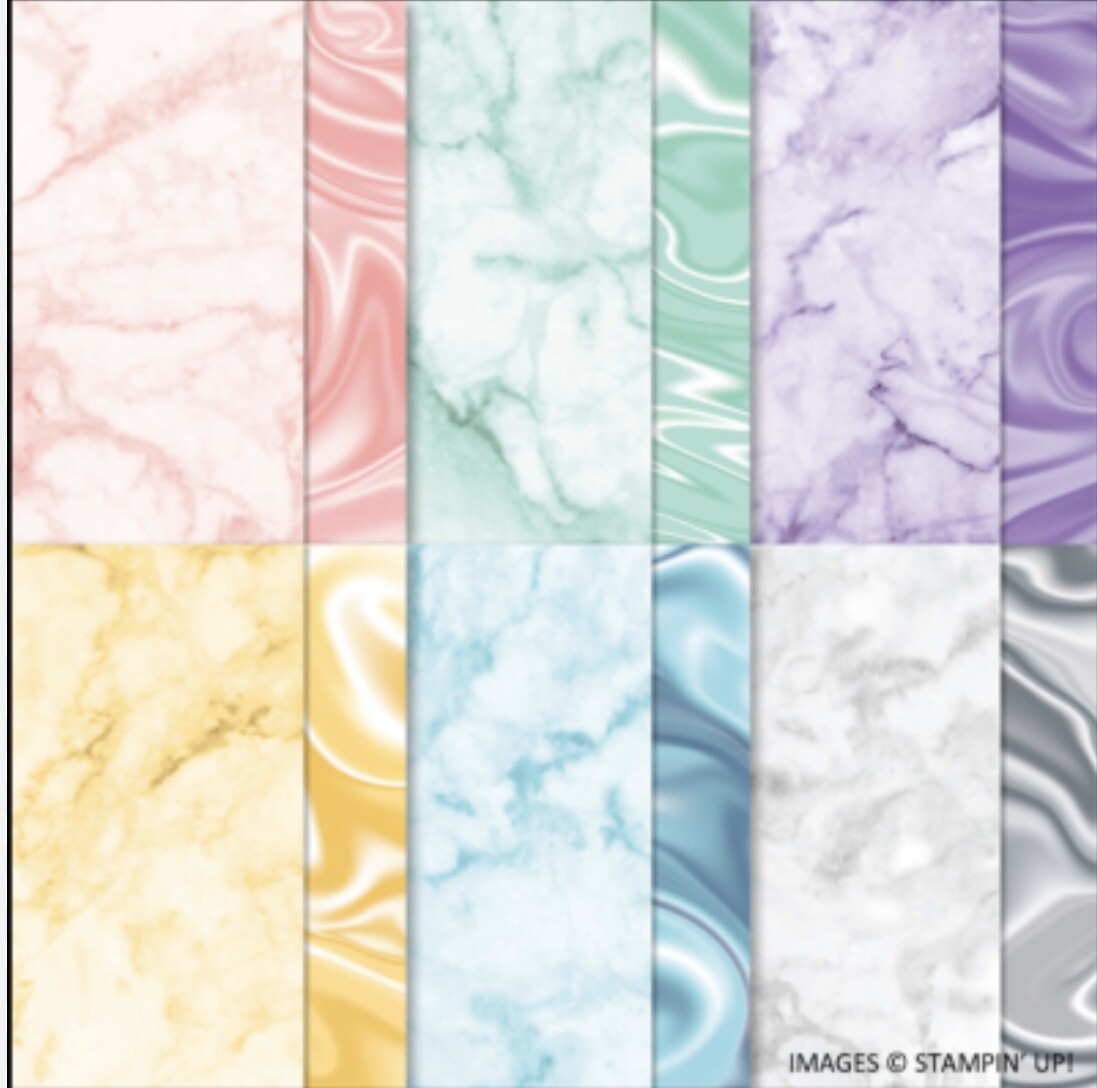 SIMPLY MARBLEOUS Designer Series Paper DSP Stampin Up Full Pack 48 Sheets 6x6