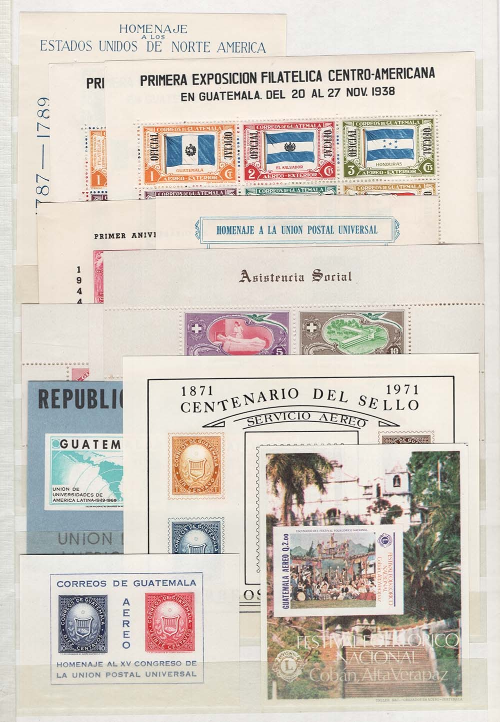 Guatemala 1937-197497, group of 12 m/sheets um incl imperf varieties