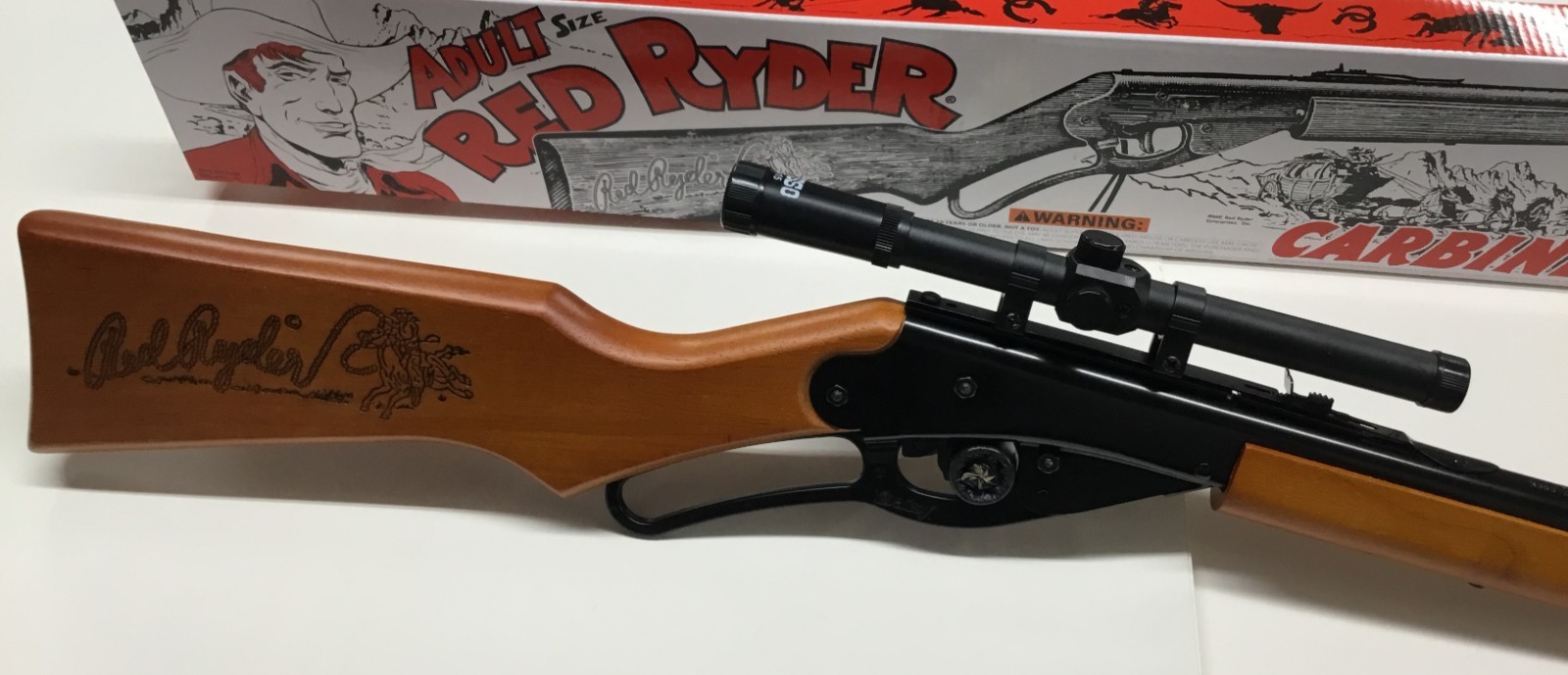 DAISY 1938ARR ADULT RED RYDER WITH SCOPE -SUPER SPRING -7/64" OVERBORE AIR TUBE