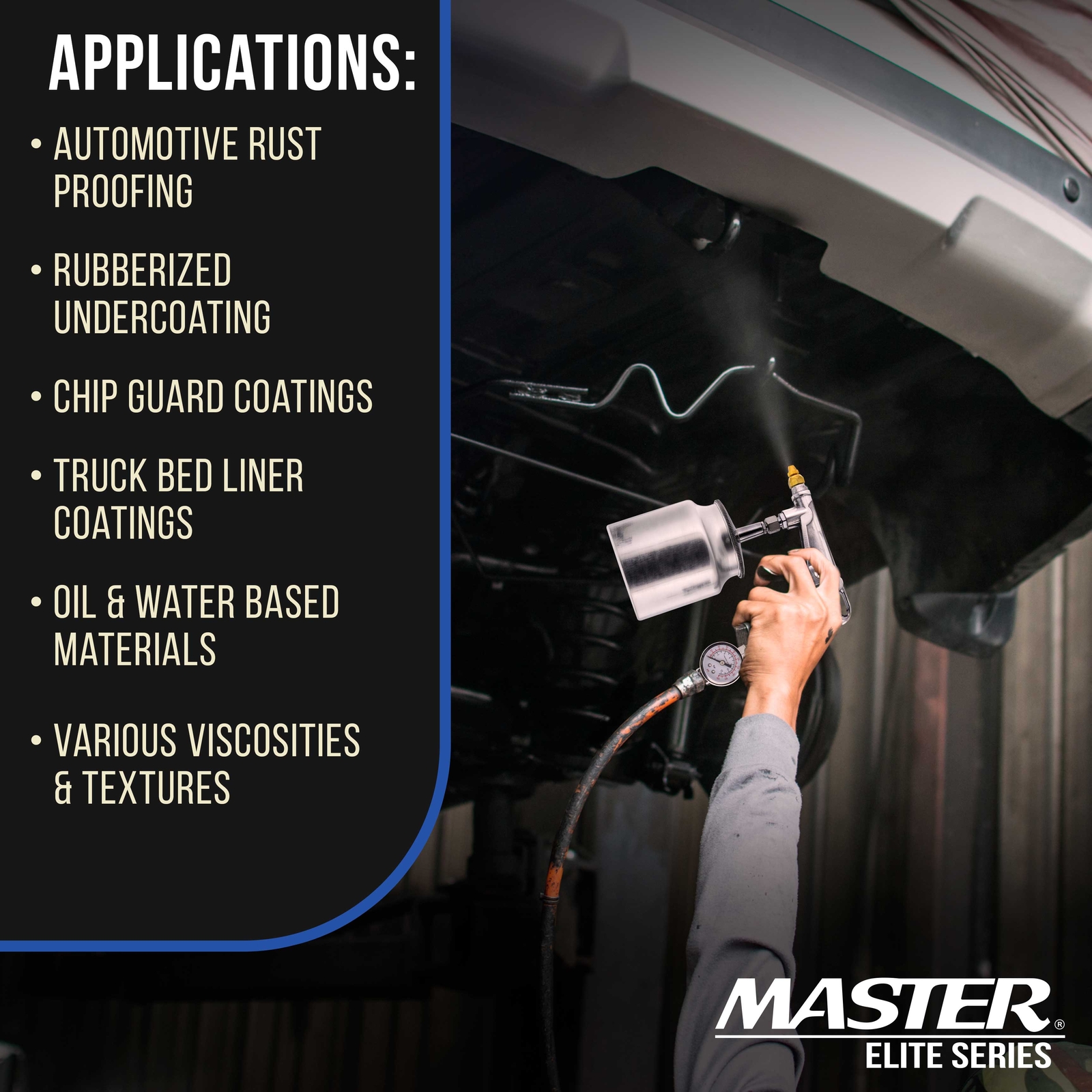 Air Rust Proofing Undercoating Gun, Gauge, Cup, 22" Wands, Spray Truck Bed Liner